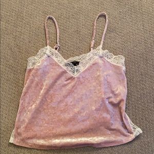 Baby Pink Crushed Velvet Tank